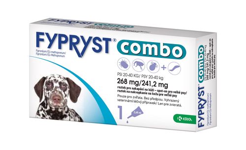 Fypryst Combo spot-on pro velké psy 20-40 kg 268 mg/241,2 mg roztok pro nakapání na kůži 1x2,68 ml