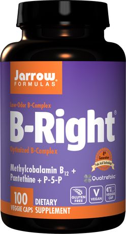 Jarrow Formulas Jarrow B-Right, Koenzym B komplex, 100 rostlinných kapslí