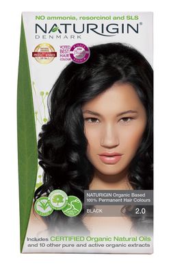 NATURIGIN Organic Based 100% Permanent Hair Colours Black 2.0 barva na vlasy 115 ml