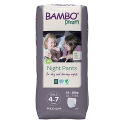Bambo Dreamy Night Pants Girl 4-7 let 15-35 kg noční plenkové kalhotky 10 ks