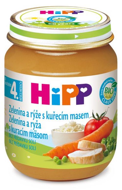 Hipp Zeleninová omáčka s rýží a kuřecím masem 125 g