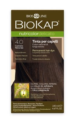 BIOKAP Nutricolor Delicato 4.0 Hnědá přirozená barva na vlasy 140 ml
