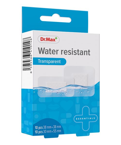 Dr.Max Water resistant Transparent 2 velikosti náplast 20 ks