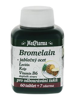 Medpharma Bromelain + jablečný ocet + lecitin + kelp 67 tablet