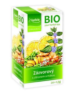 Apotheke BIO Zázvor s citronem a mátou nálevové sáčky 20x1,5 g