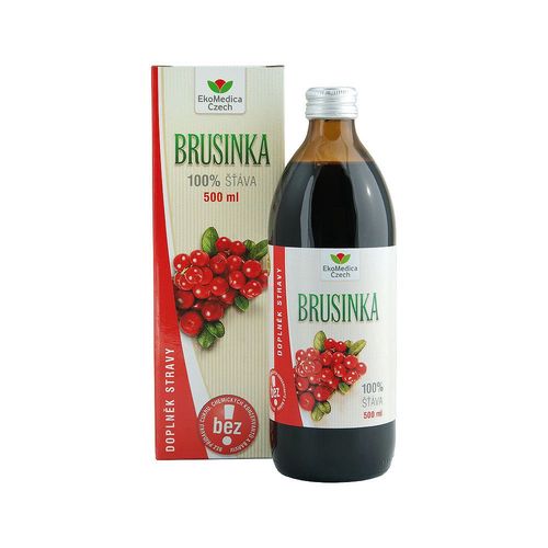 Ekomedica Brusinka 100% šťáva 500 ml