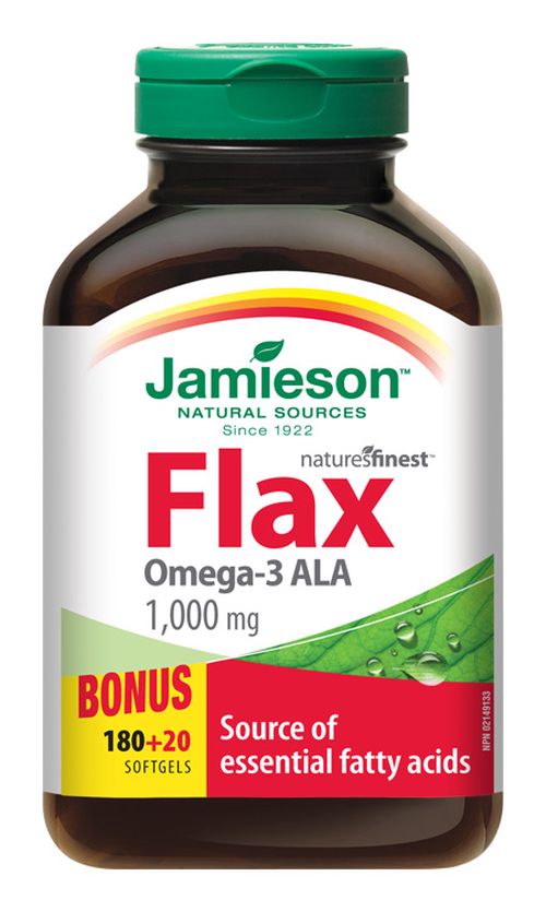 Jamieson Flax Omega-3 1000 mg lněný olej 200 kapslí