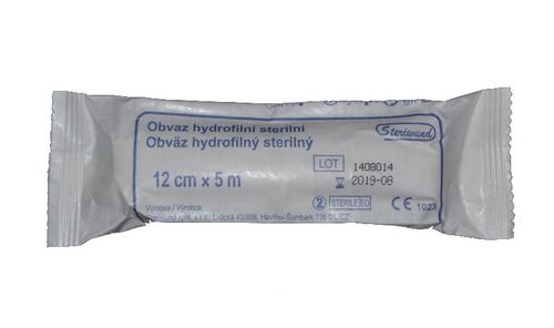 Steriwund Obinadlo hydrofilní pletené sterilní 12 cm x 5 m 1 ks