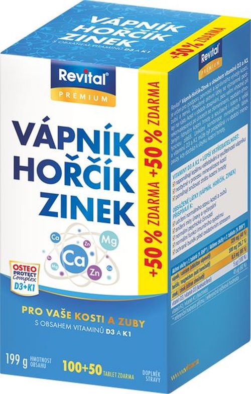 Revital Vápník + hořčík + zinek + vit.D3 + vit.K1 100+50 tablet