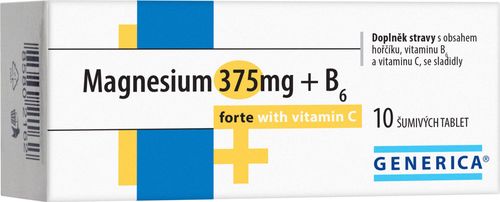 Generica Magnesium 375 mg + B6 forte + vitamin C 10 šumivých tablet