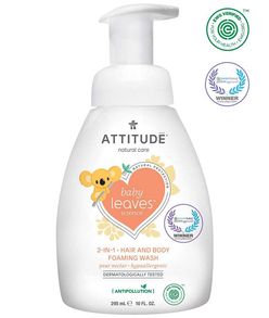 Attitude - Dětská mycí pěna 2v1 - Baby leaves s vůní hruškové šťávy, 295ml