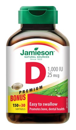 Jamieson Vitamín D3 1000 IU 180 kapslí