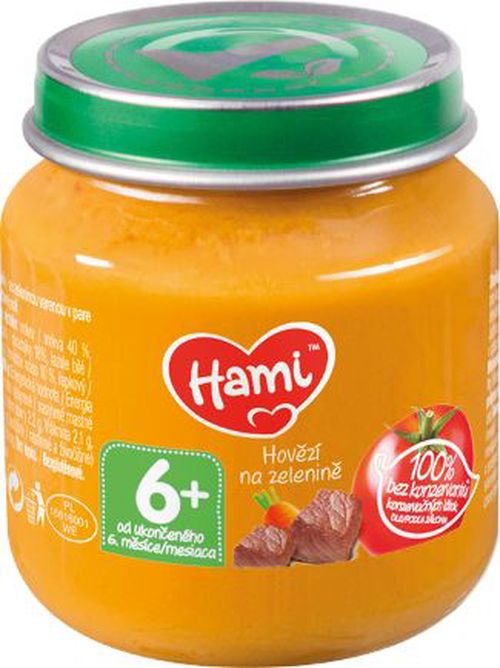 Hami Hovězí na zelenině 6+ masozeleninový příkrm 125 g