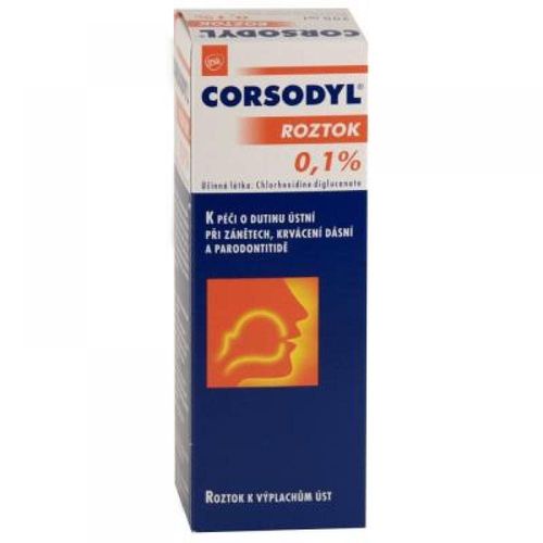 Corsodyl Ústní voda 0.1% 200 ml