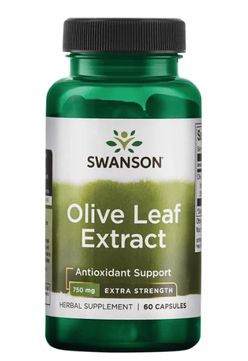 Swanson Olive Leaf Extract 750 mg Super Strength (Extrakt z olivových listů), 60 kapslí