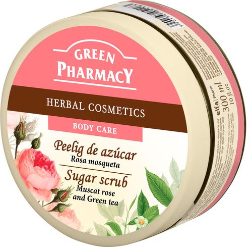 Green Pharmacy Muškátová růže a Zelený čaj cukrový peeling 300 ml
