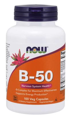 NOW® Foods NOW Vitamin B-50 Complex, 100 rostlinných kapslí