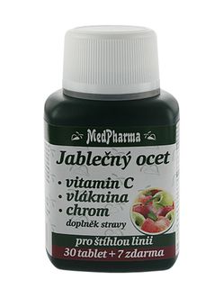 Medpharma Jablečný ocet + vitamin C + vláknina + chrom 37 tablet