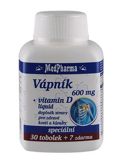 Medpharma Vápník 600 mg + Vitamín D liquid 37 tobolek