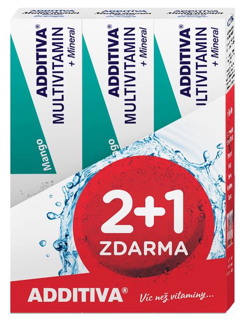 Additiva Multivitamin 2+1 mango 3x20 šumivých tablet