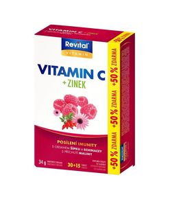 Revital Vitamin C + zinek + echinacea + šípek 45 tablet