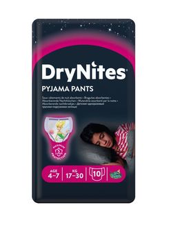 Huggies DryNites Girl 4-7 let 17-30 kg absorpční kalhotky 10 ks