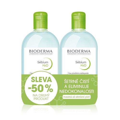 BIODERMA Sébium H2O micelární voda 500 ml 1+1 Festival