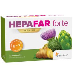 Hepafar Forte Premium | Účinná detoxikace jater | Ostropestřec mariánský a fosfolipidy | Kúra na 15 dní | 30 kapslí | Sensilab