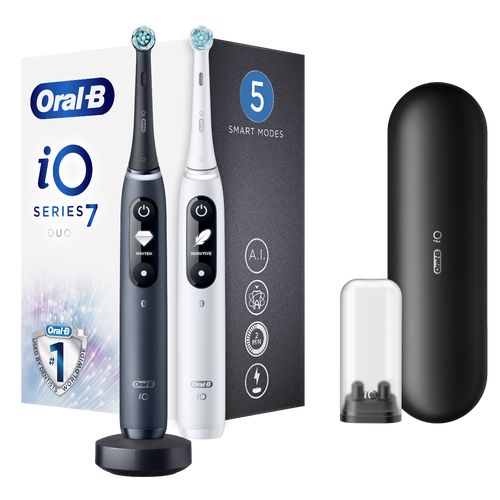 Oral-B iO7 Series Duo Black Onyx Extra Handle elektrický zubní kartáček 2 ks