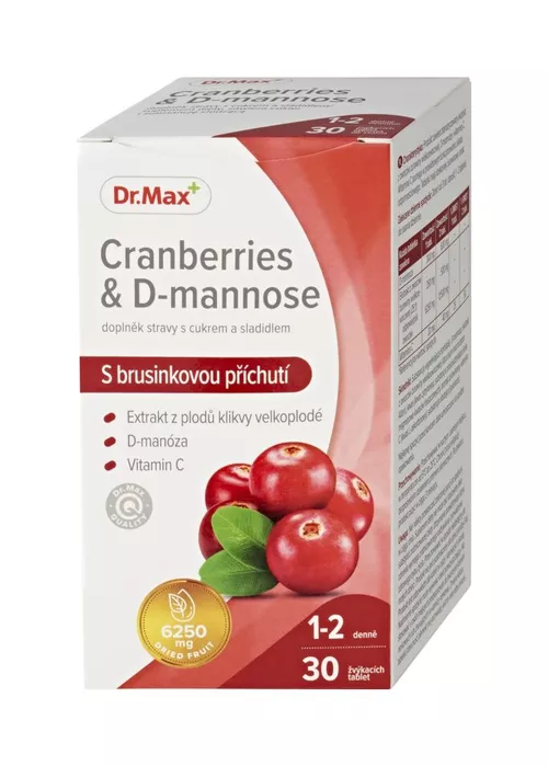 Dr. Max Cranberries & D-mannose 30 žvýkacích tablet