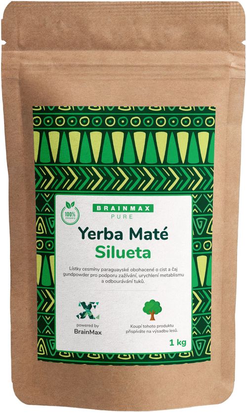 BrainMax Pure Organic Yerba Maté - Silueta 1000 g