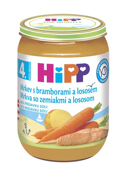 HiPP BABY Karotka s bramborami a lososem 190g