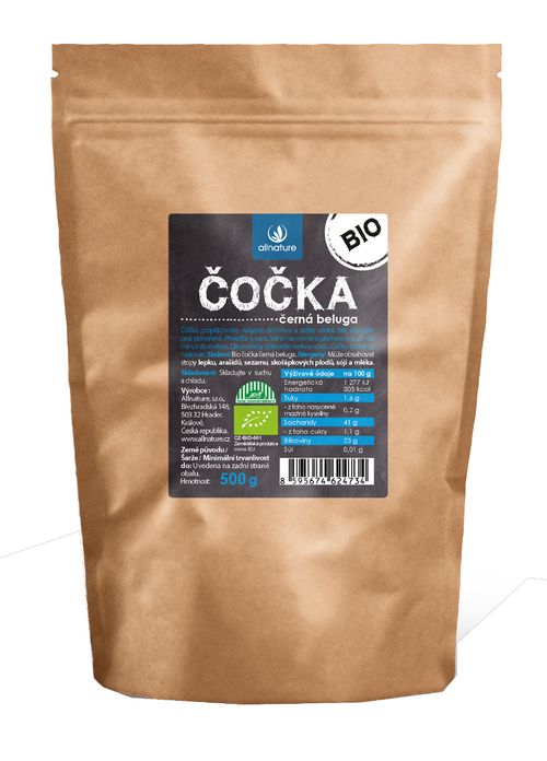 Allnature Čočka černá beluga BIO 500 g