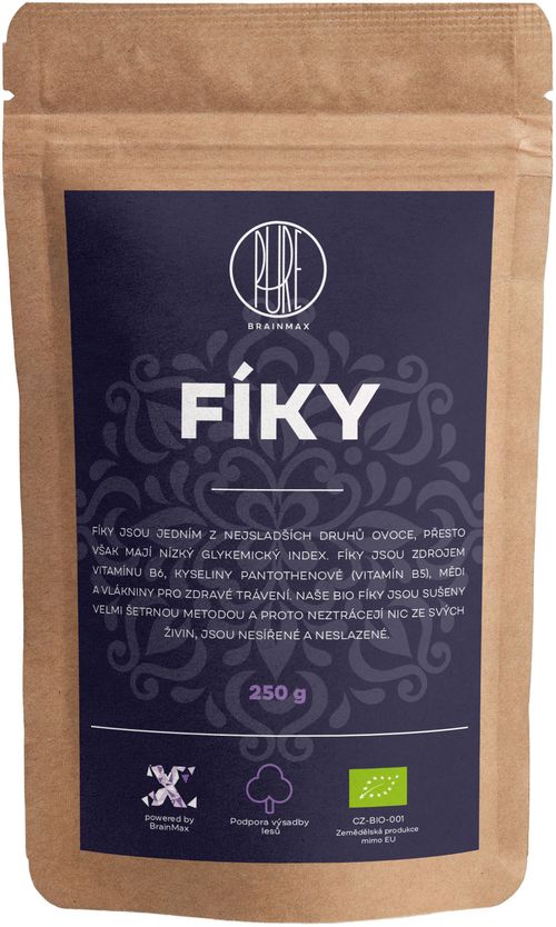 BrainMax Pure Fíky - celé BIO, 250 g *CZ-BIO-001 certifikát