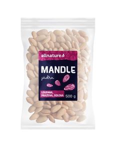 Allnature Mandle jádra loupaná pražená solená 500 g