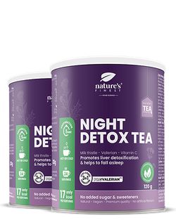 Night Detox Tea 1+1 | Čaj na spánek | Funkční čaj | Čisticí směs | ProValerian™ | Bio | Veganský | Relaxace | 120g