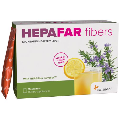 Hepafar fibers | Eliminace toxinů a detoxikace organismu | Nápoj s vysokým obsahem akáciové vlákniny | Citronová příchuť | 15 sáčků | Kúra na 15 dní