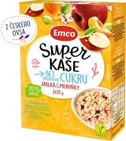 Super kaše bez přidaného cukru Jablko & Meruňka 3x55 g