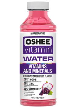OSHEE Vitamínová voda minerály & vitamíny hrozen–pitaya 555 ml