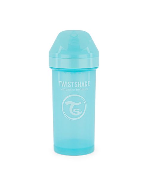 Twistshake Láhev netekoucí s pítkem 12m+ 360 ml modrá