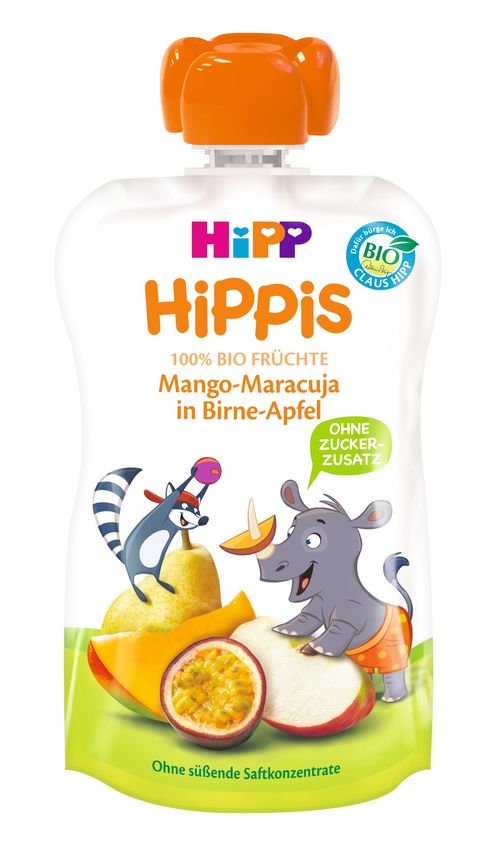 HiPP BIO 100% ovoce hruška-jablko-mango-marakuja 100g