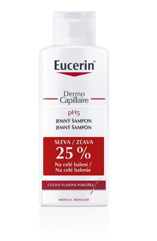 Eucerin Dermocapillaire pH5 Šampon na vlasy pro citlivou pokožku duopack 2x250 ml