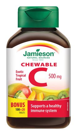 Jamieson Vitamín C 500 mg tropické ovoce 120 cucacích tablet