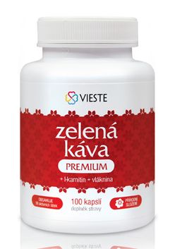 Vieste Zelená káva premium s l-karnitinem a vlákninou 100 kapslí