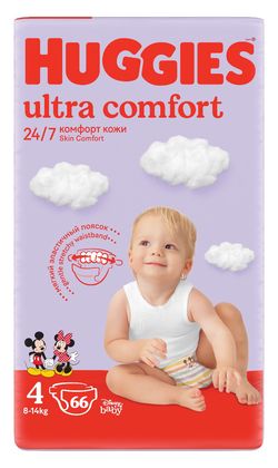 Huggies Ultra Comfort Mega vel. 4 8-14 kg dětské plenky 66 ks