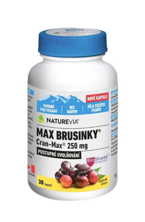 NatureVia Max Brusinky Cran-Max 30 kapslí