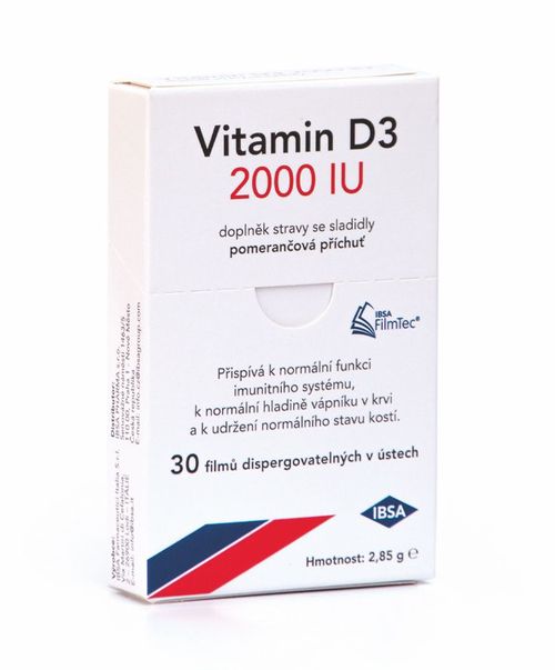 IBSA Vitamin D3 2000 IU 30 filmů rozpustných v ústech