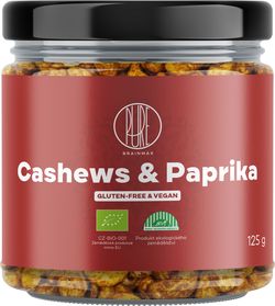 BrainMax Pure Cashews & Paprika, kešu a paprika, BIO, 125 g *CZ-BIO-001 certifikát