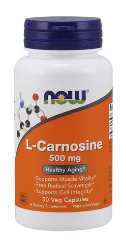 NOW® Foods NOW L-Karnosin, 500 mg, 50 rostlinných kapslí