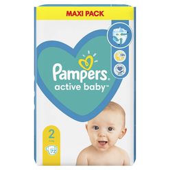 Pampers Active Baby vel. 2 Maxi Pack 4-8 kg dětské pleny 72 ks